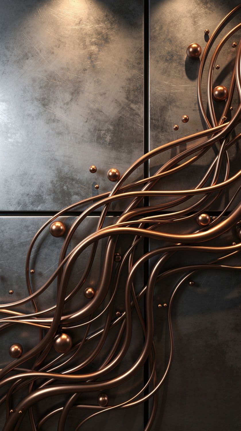 Copper and Bronze Tendril Network