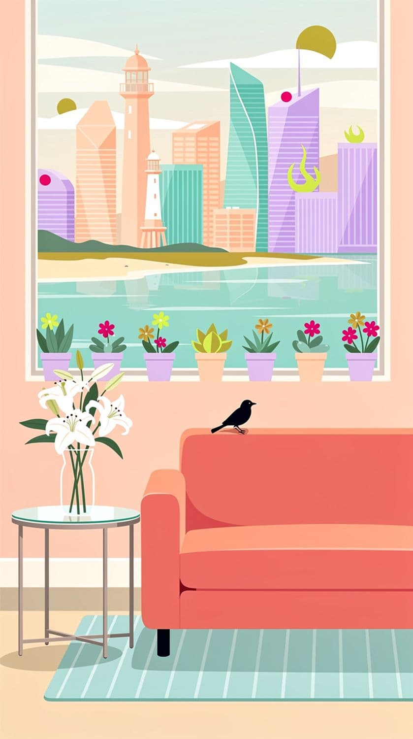 Coastal Calm in a Vibrant Cityscape