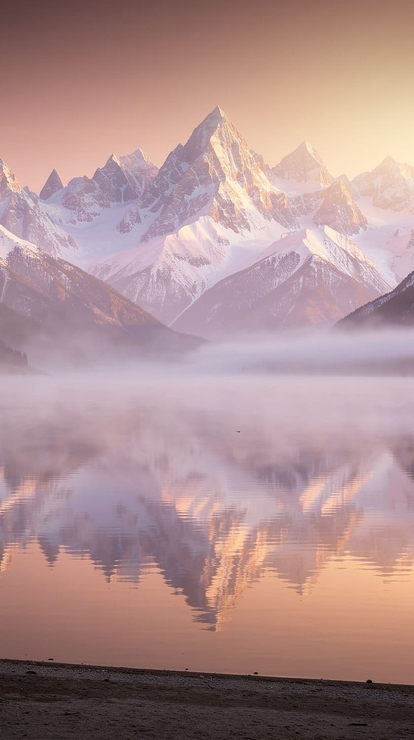 Pastel Dawn Mountainscape