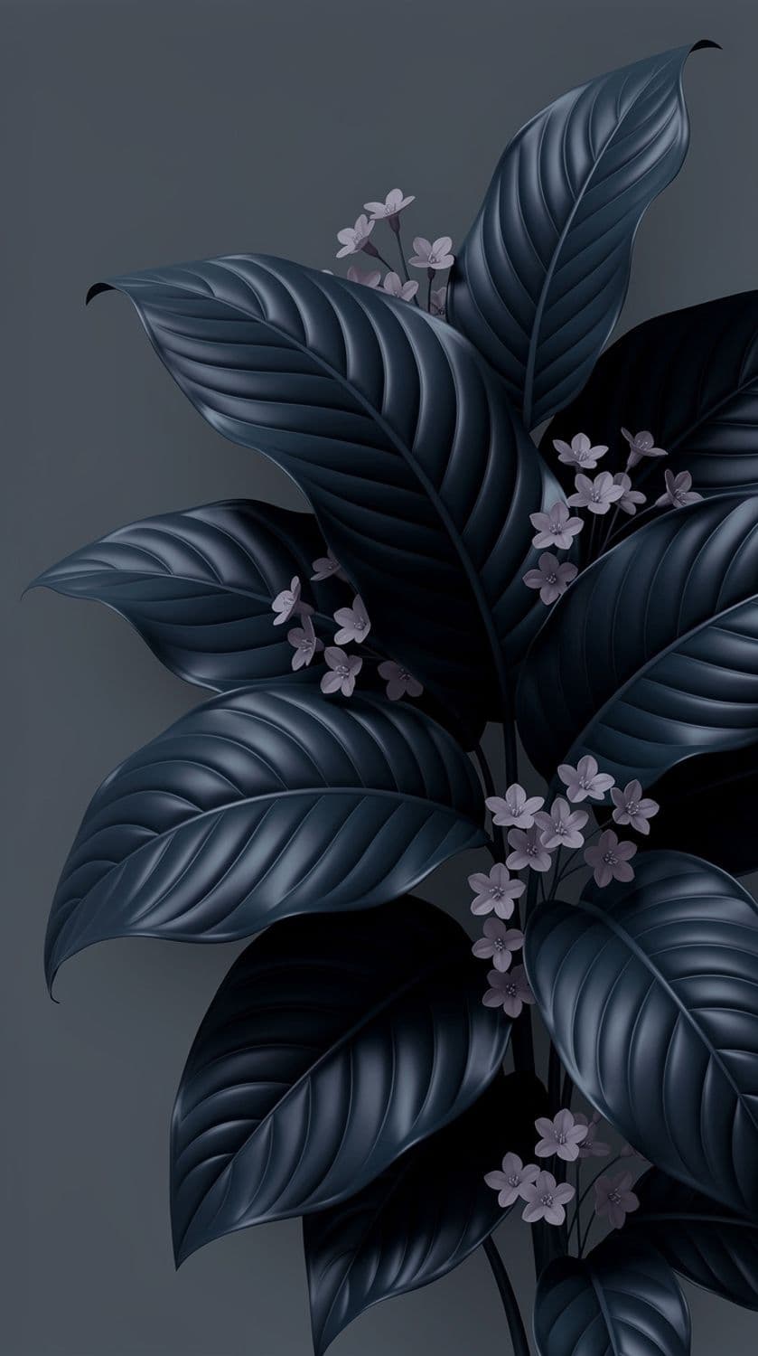 Midnight Blue Botanical Elegance