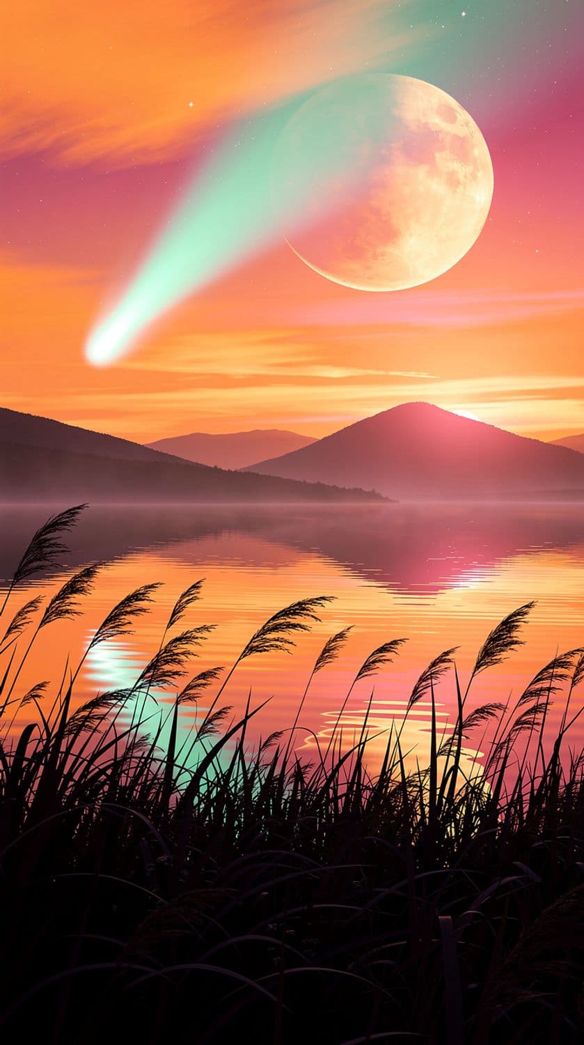 Vibrant Dusk with Planet