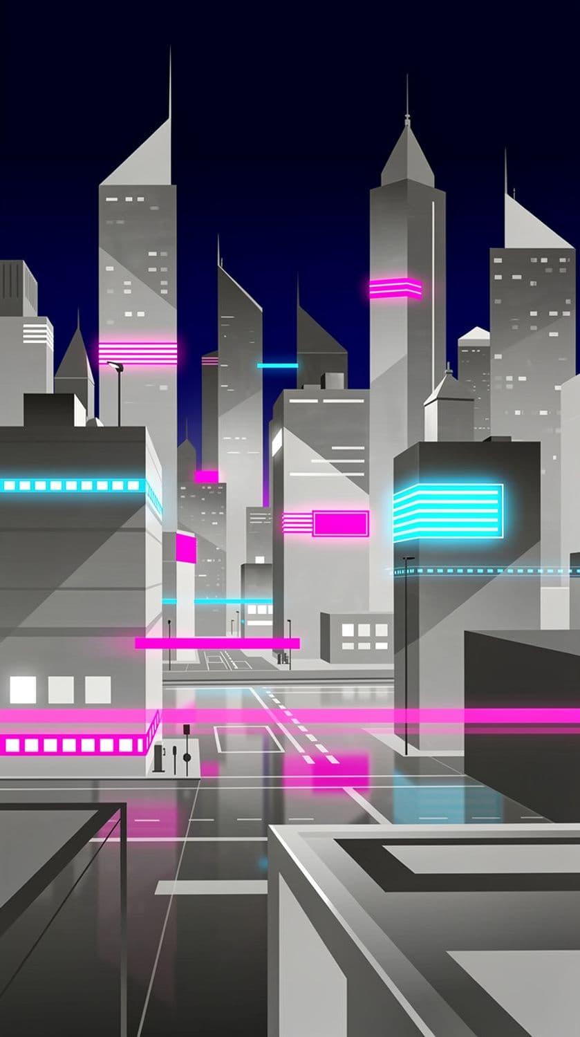Neon Night Cityscape
