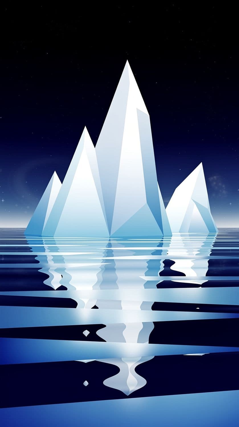 Abstract Icebergs in Polar Night