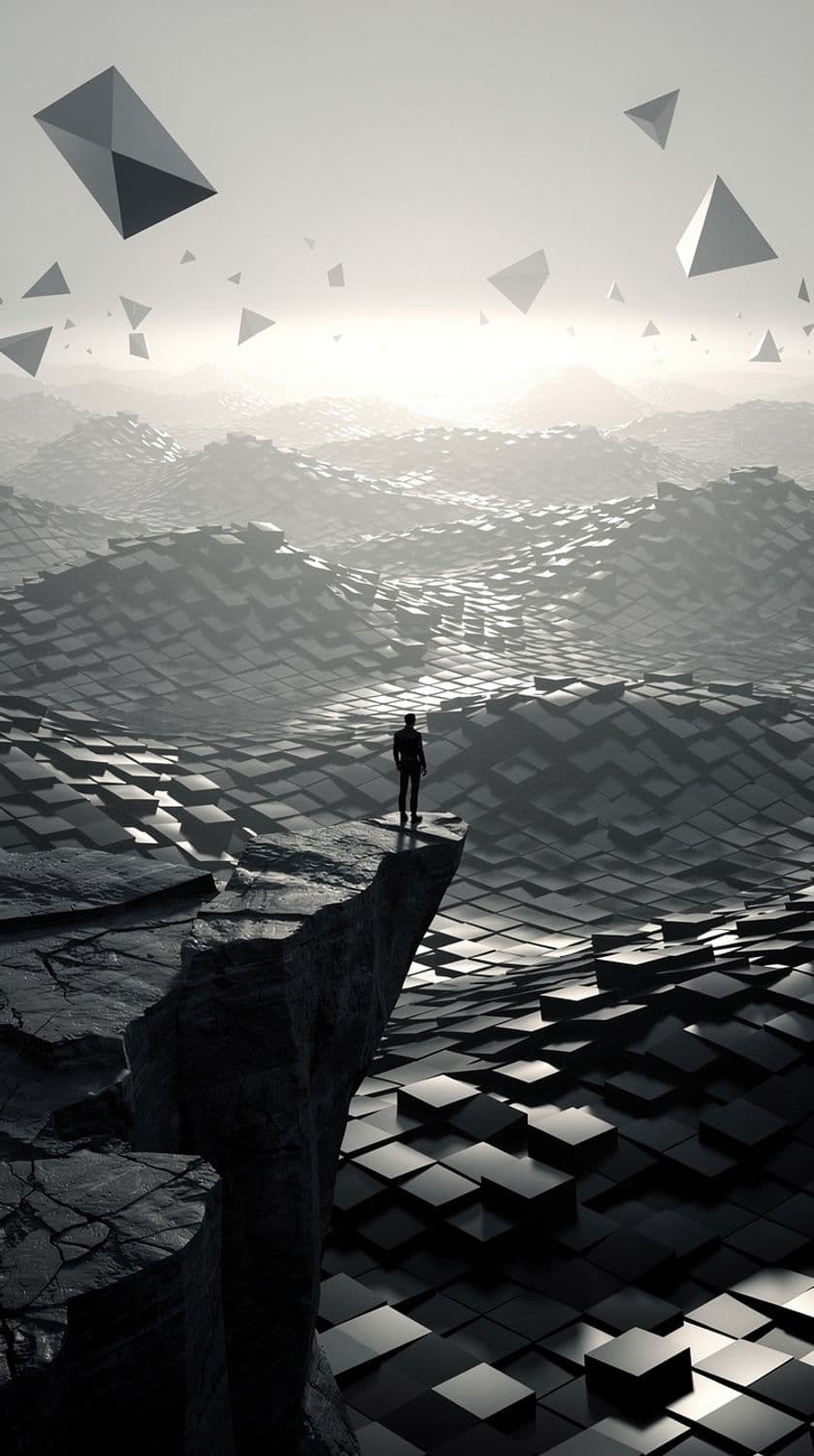 Figure on the Edge of a Cuboid Sea