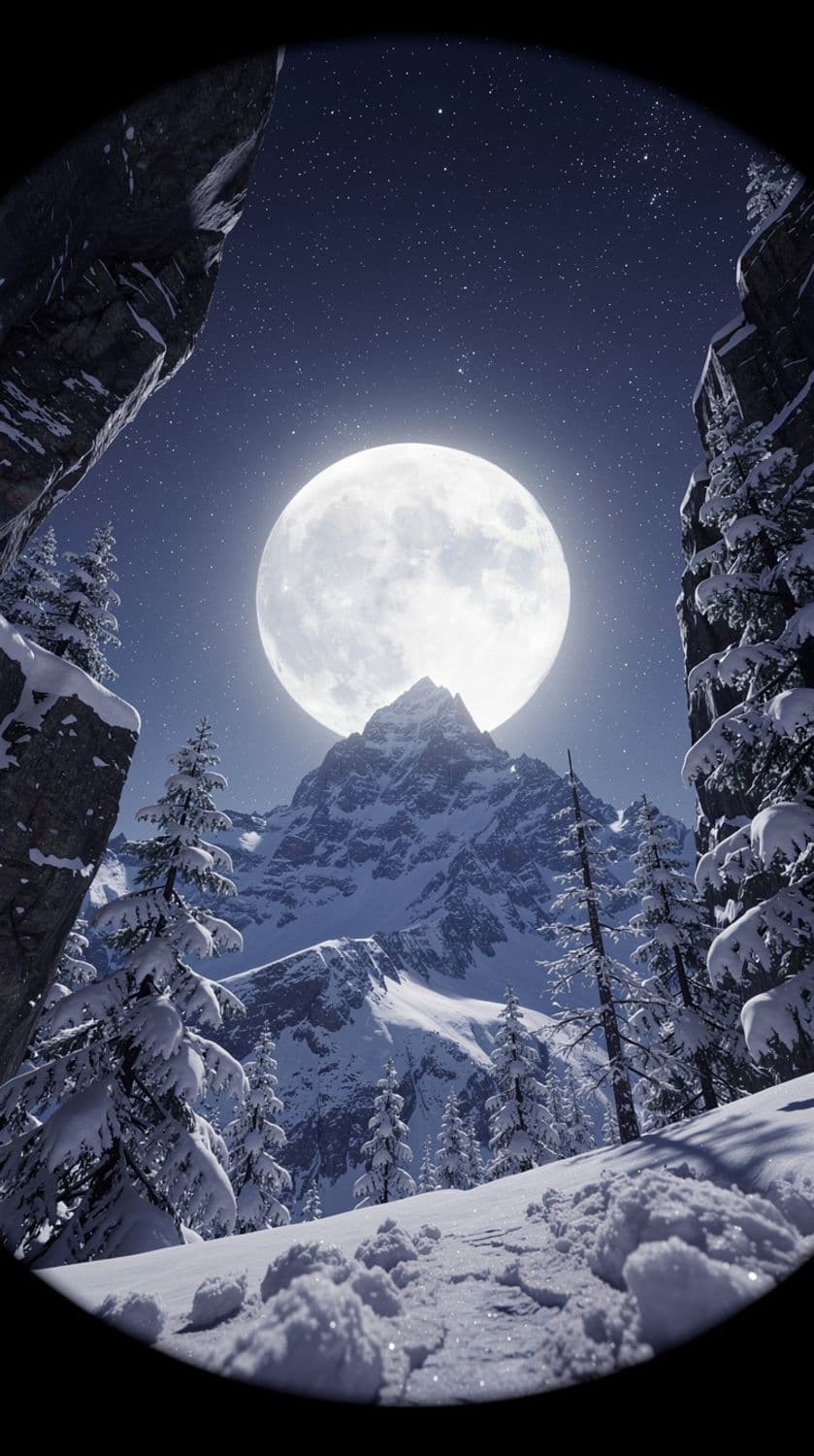 Moonlit Mountain Summit