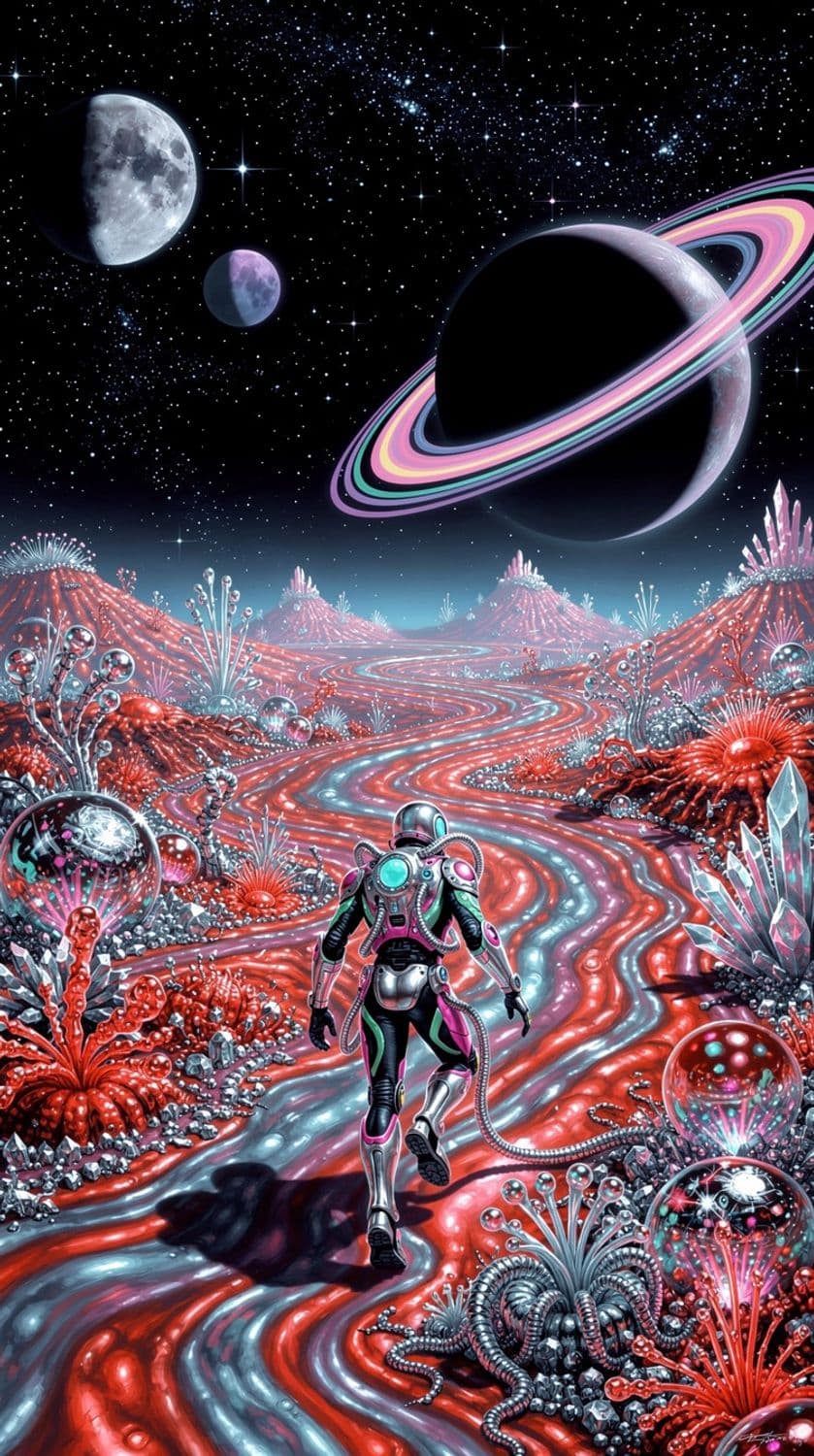 Alien Explorer in a Cosmic Fantasy