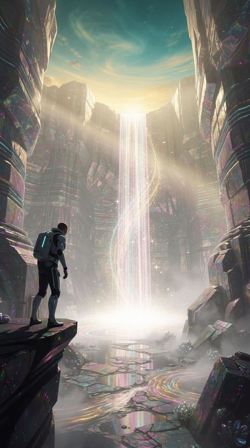 Iridescent Cliffs of the Luminous Canyon