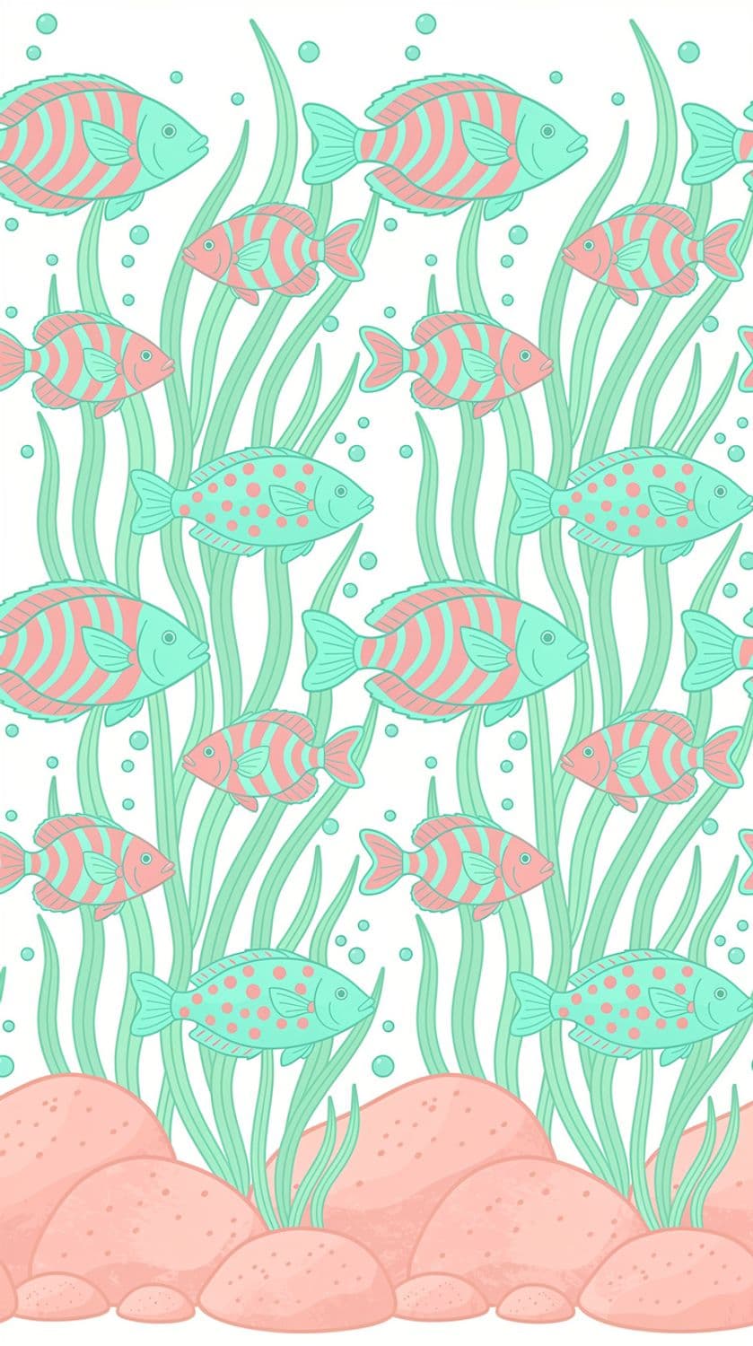 Tropical Fish and Seaweed Pattern