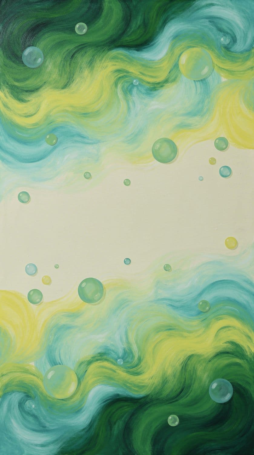 Swirling Green and Yellow Abstract