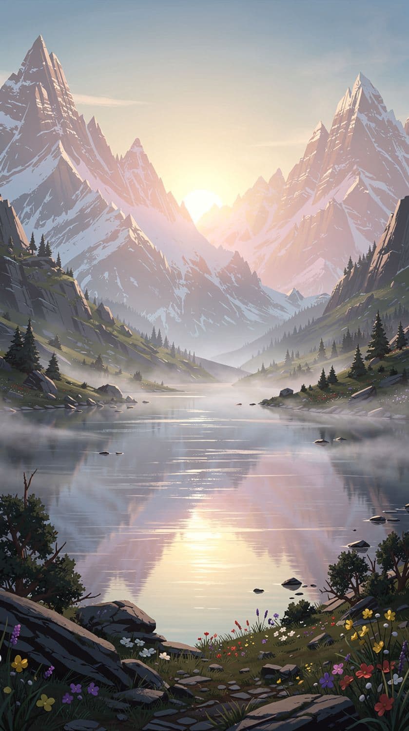 Dawn in the Mountain Valley