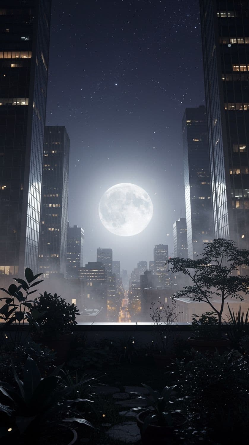 Moonlit Urban Oasis