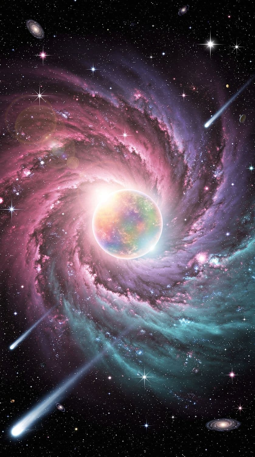 Mystical Nebula with Glowing Orb