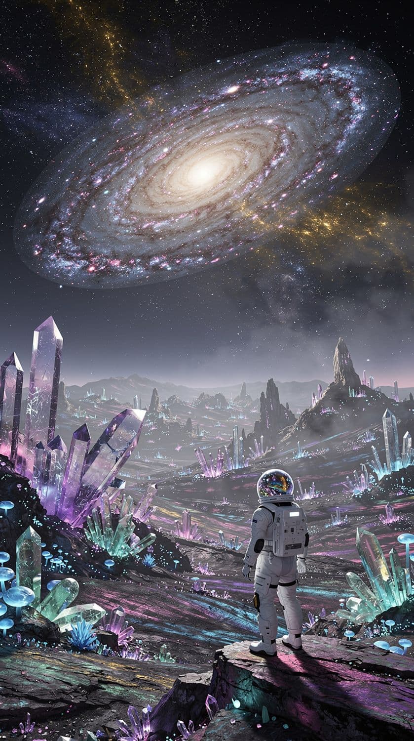 Floating Galaxy in a Celestial Landscape