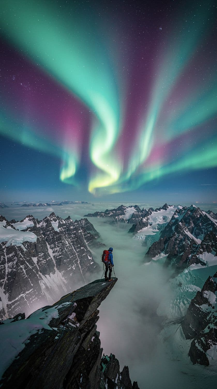 Aurora Over Mountains