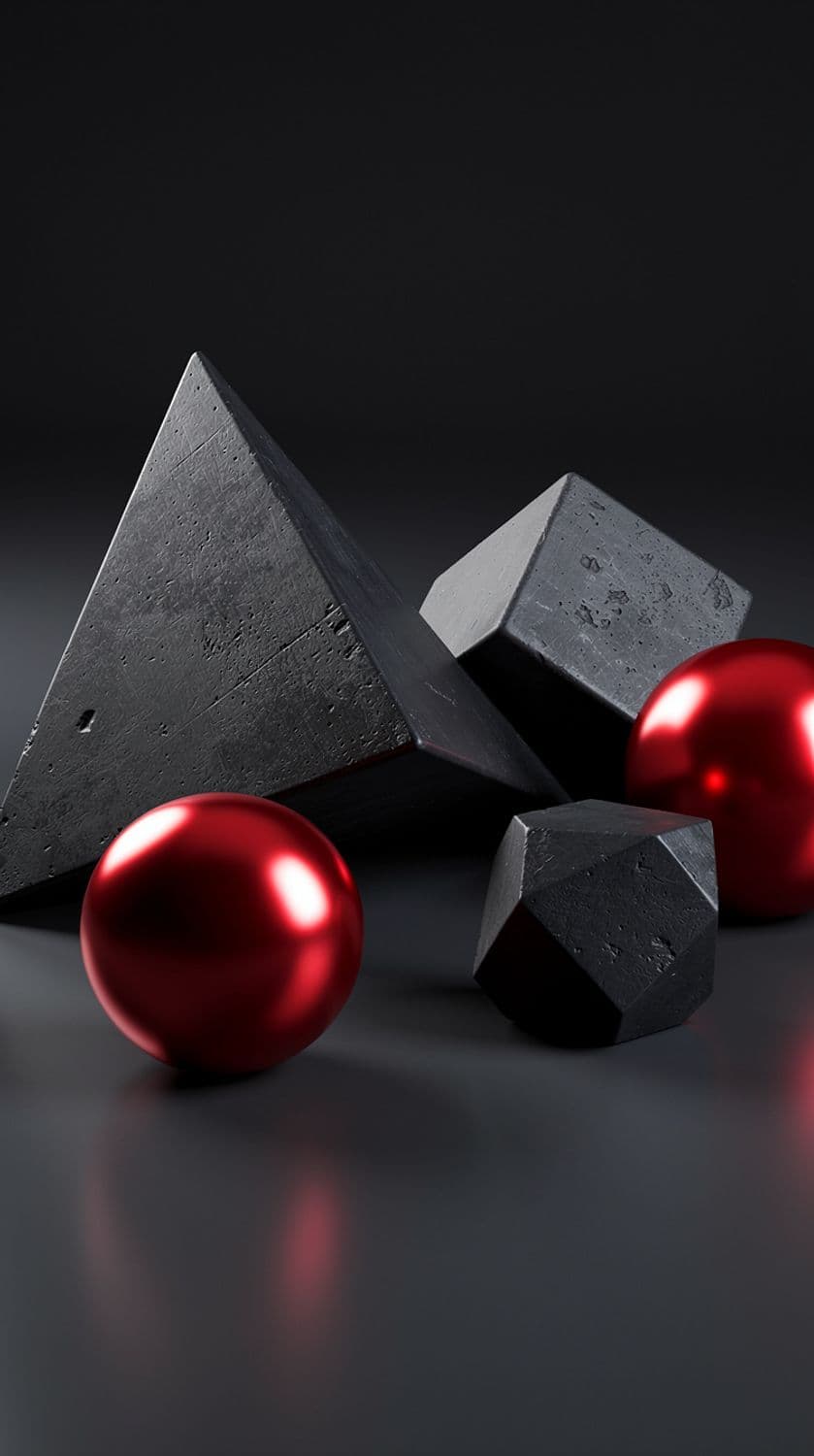 Tetrahedral Contrast in Black and Red